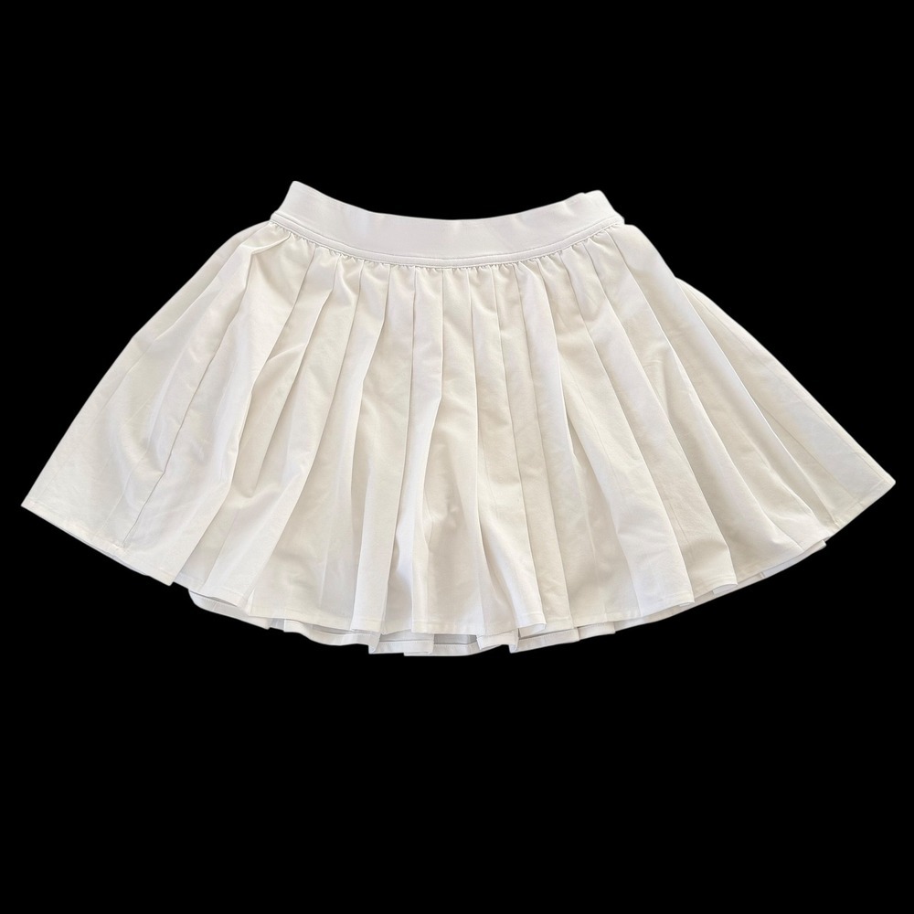 Lululemon Tennis Skirt Pleated White Built-in Shorts Athleisure Size 2 Skort